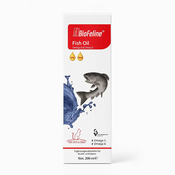 روغن ماهی امگا 3 و 6 برای سگ و گربه 200ml (مدل BioFeline Fish Oil)