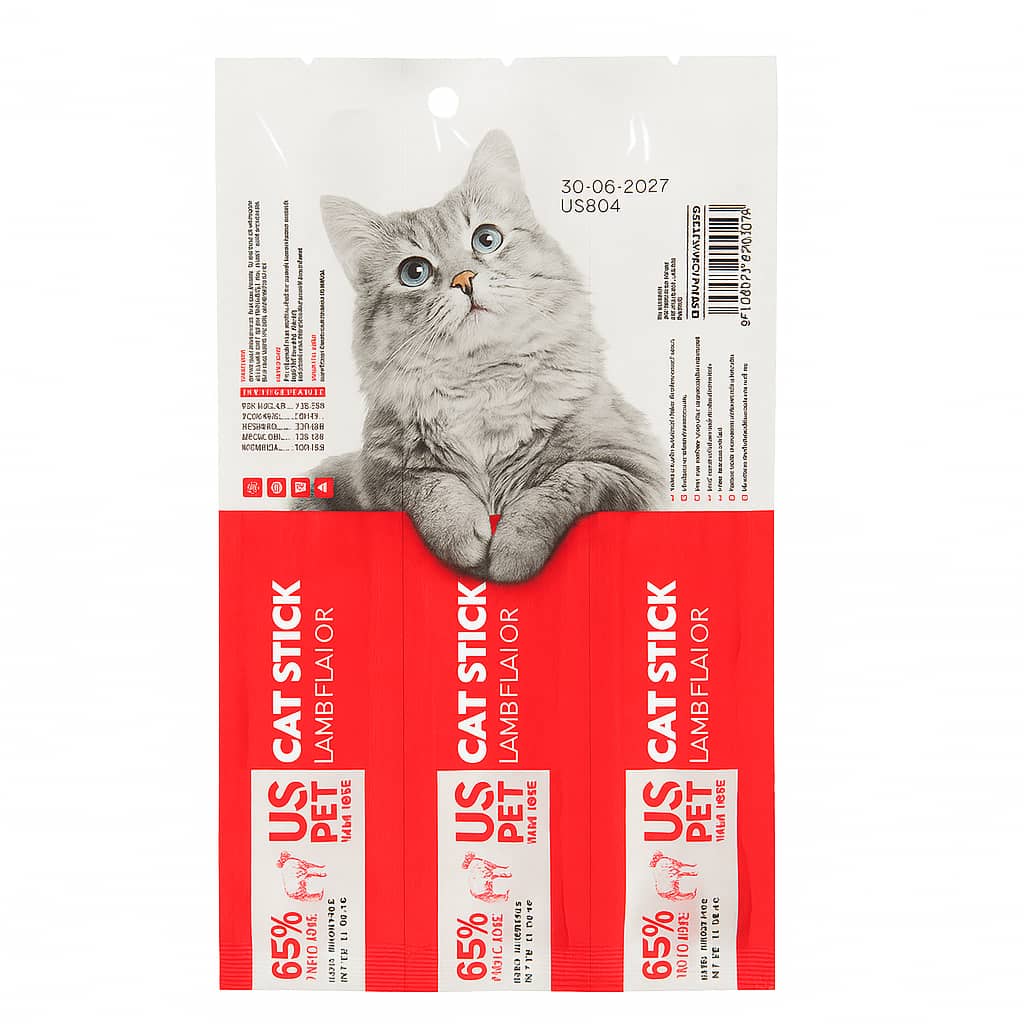 تشویقی مدادی گربه US PET طعم بره – بسته ۳ عددی (۶۵٪ گوشت تازه)