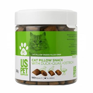 تشویقی گربه US PET مدل Pillow با طعم اردک، بلدرچین و شترمرغ