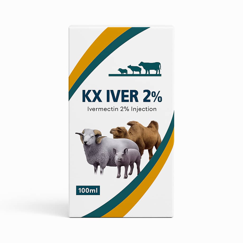 داروی تزریقی KX IVER 2% – ایورمکتین ۲٪ ضد انگل دام و شتر