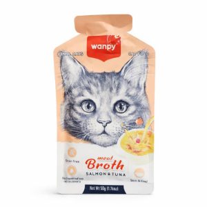 سوپ گوشت گربه ونپی Wanpy Meat Broth Salmon & Tuna وزن ۵۰ گرم