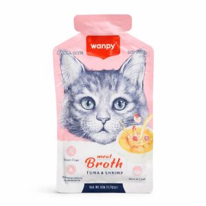 سوپ گوشت گربه ونپی Wanpy Meat Broth Tuna & Shrimp وزن ۵۰ گرم