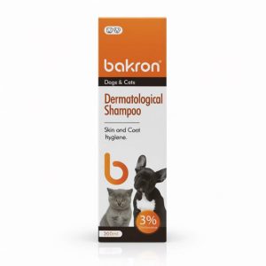 شامپو درماتولوژیک باکرون Bakron مخصوص سگ و گربه – حاوی ۳٪ کلرهگزیدین