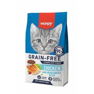 غذای خشک بچه‌گربه ونپی Wanpy Grain Free طعم مرغ ( 500گرمی)