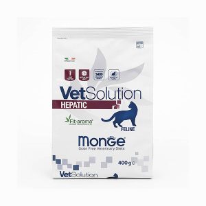 غذای خشک درمانی گربه مونژه VetSolution Hepatic مخصوص مشکلات کبدی ۴۰۰ گرمی