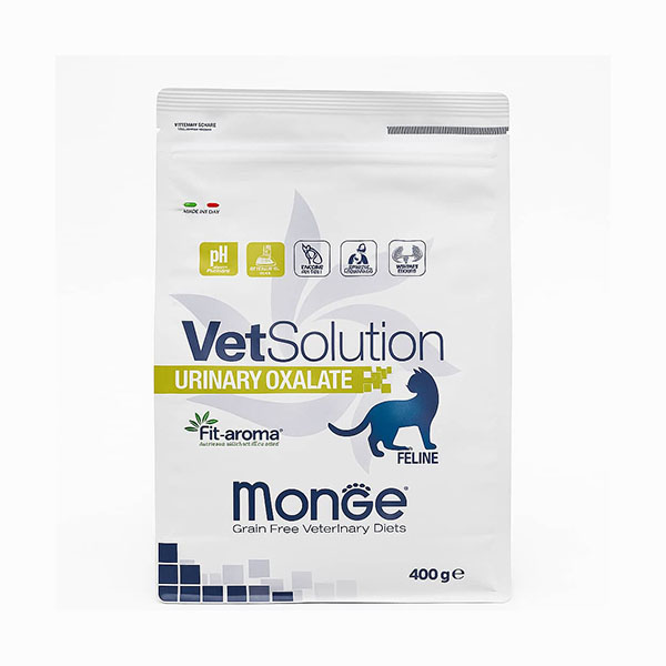 غذای خشک درمانی گربه مونژه VetSolution مخصوص سنگ اگزالات ادراری ۴۰۰ گرمی