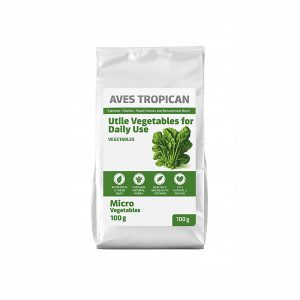 غذای سبزیجات خشک AVES TROPICAN مخصوص قناری، فنچ و طوطی‌سانان – بسته ۱۰۰ گرمی
