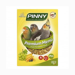 غذای میوه‌ای طوطی PINNY مدل Premium Menu – مخصوص پاراکیت و عروس هلندی