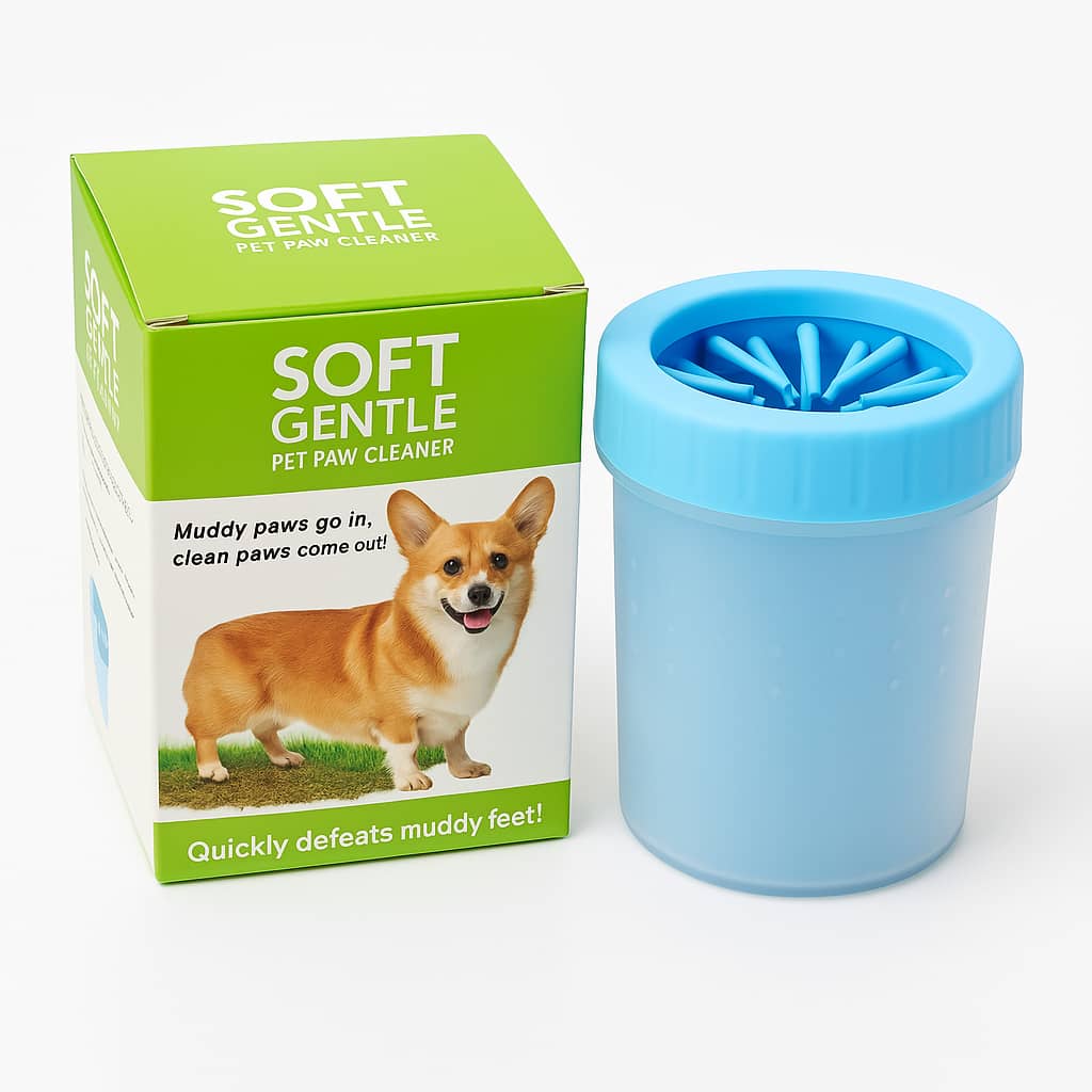 لیوان شستشوی پنجه سگ Soft Gentle با برس سیلیکونی
