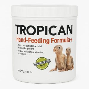 پودر سرلاک Tropican Hand-Feeding Formula+ برای جوجه طوطی‌ها – 250 گرم