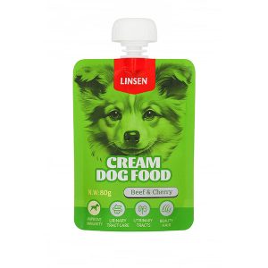 پودینگ سگ لینسن طعم گوشت و آلبالو 80 گرمی | Linsen Dog Pudding Beef & Cherry 80g