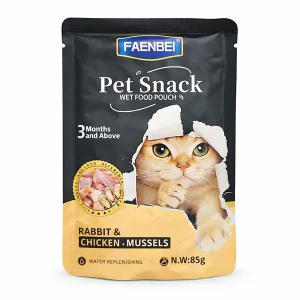 پوچ گربه فنبی (FAENBEI) طعم خرگوش، مرغ و صدف دریایی 85 گرمی