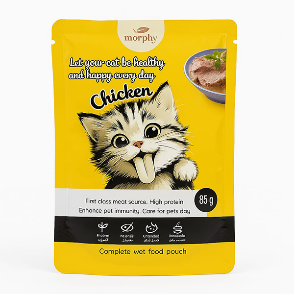 پوچ گربه مورفی طعم مرغ Morphy Chicken – غذای مرطوب کامل 85 گرم