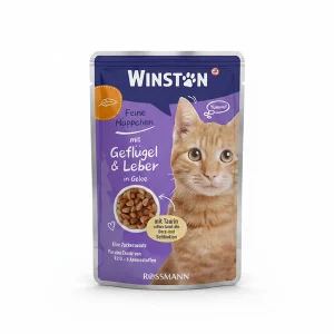 پوچ گربه وینستون (Winston) طعم مرغ، جگر و کت‌نیپ در ژله - ۱۰۰ گرم