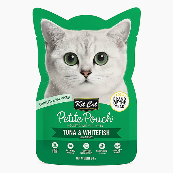 پوچ گربه کیت کت مدل Petite Pouch با طعم ماهی تُن و ماهی سفید
