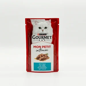 پوچ گربه گورمت (Gourmet) مدل Mon Petit Intense طعم ماهی تن – ۵۰ گرم