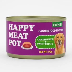 کنسرو سگ FAENIE مدل Happy Meat Pot با طعم جگر مرغ و سیب‌زمینی شیرین (170 گرم)