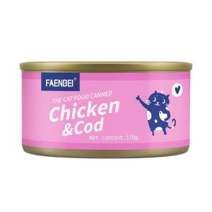 کنسرو غذای گربه FAENBEI طعم مرغ و ماهی کاد – ۱۷۰ گرمی