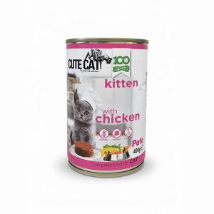 کنسرو کیوت کت (Cute Cat) مخصوص بچه گربه (Kitten) با طعم مرغ (Chicken)