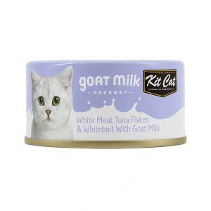 کنسرو گربه Kit Cat مدل Goat Milk با شیر بز – طعم تن ماهی و وایت‌بیت ۷۰ گرمی