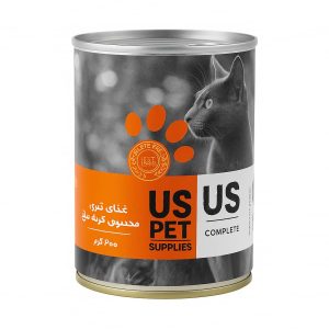 کنسرو گربه US Pet Supplies با طعم مرغ، کدو و سالمون – مخصوص گربه بالغ ۴۰۰ گرمی