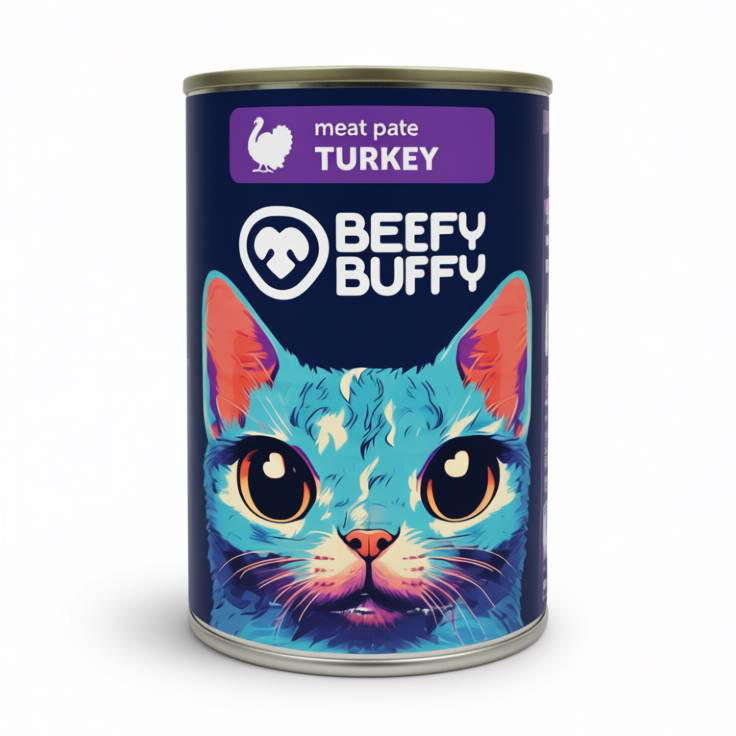 کنسرو گربه بیفی بافی (Beefy Buffy) با طعم بوقلمون